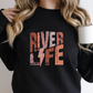 River Life SVG PNG | Distressed font Sublimation | Leopard Lightning Bolt | Summer T shirt Design
