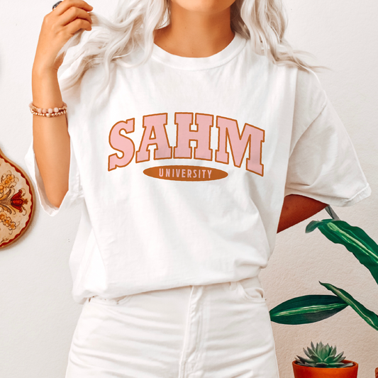 SAHM University SVG PNG | Stay At Home Mom Sublimation | Retro T shirt Design