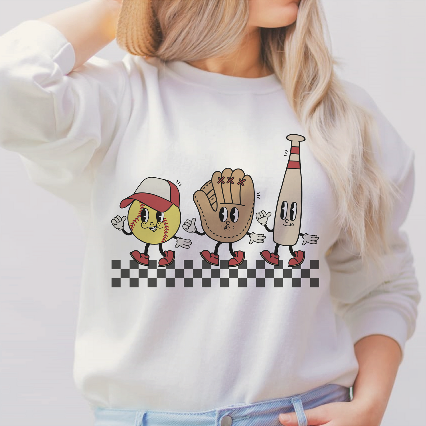 Softball Characters SVG PNG | Retro Cute Softball Sublimation | Groovy T shirt Design