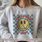 Softball Vibes SVG PNG | Checkered Smile Face Sublimation | Softball T shirt Design