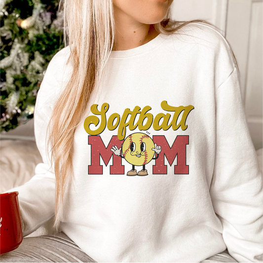 Softball Mom SVG PNG | Retro Softball Character Sublimation | Groovy T shirt Design