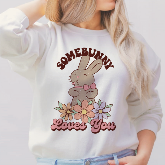 Somebunny Loves You PNG SVG | Retro Easter Sublimation | Hunny Bunny T shirt Design