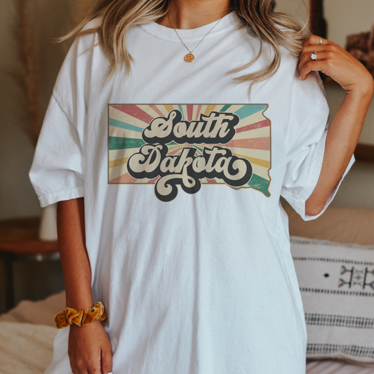 South Dakota PNG | Vintage South Dakota State Sublimation | Retro T shirt Design