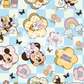 Blue Spring Magical Mouse Ears Seamless Pattern, Repeat Pattern for Fabric Sublimation
