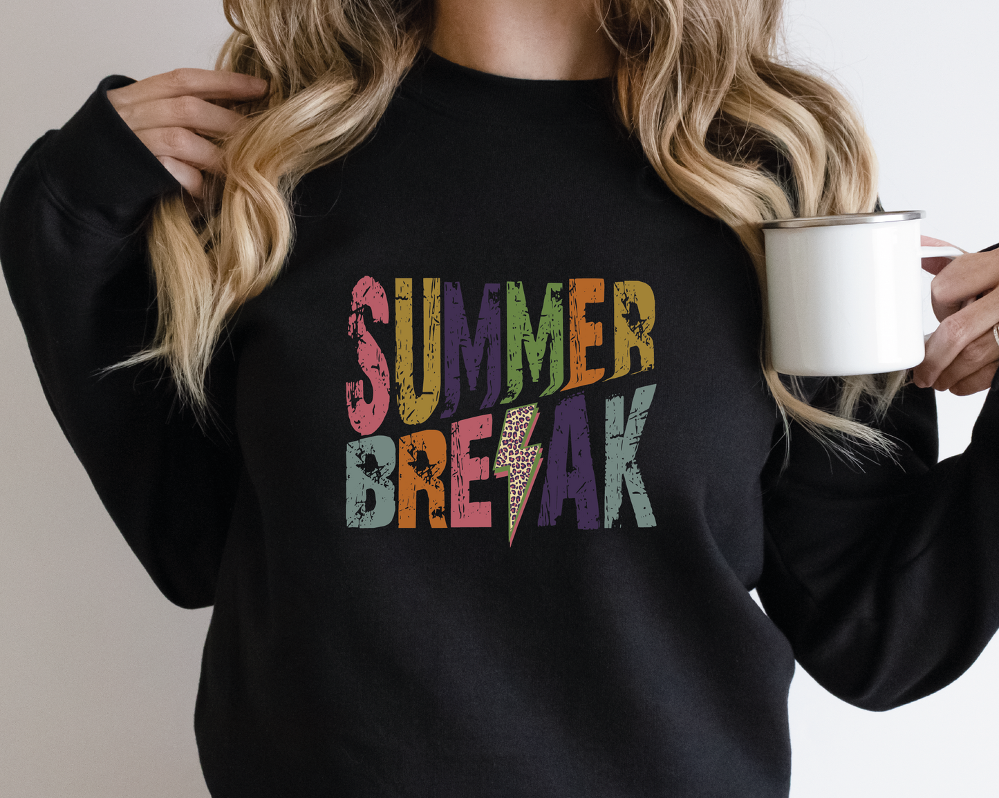 Summer Break SVG PNG | Distressed font Sublimation | Leopard Lightning Bolt | Summer T shirt Design