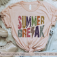 Summer Break SVG PNG | Distressed font Sublimation | Leopard Lightning Bolt | Summer T shirt Design