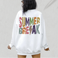 Summer Break SVG PNG | Distressed font Sublimation | Leopard Lightning Bolt | Summer T shirt Design