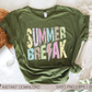 Summer Break SVG PNG | Distressed font Sublimation | Leopard Lightning Bolt | Summer T shirt Design