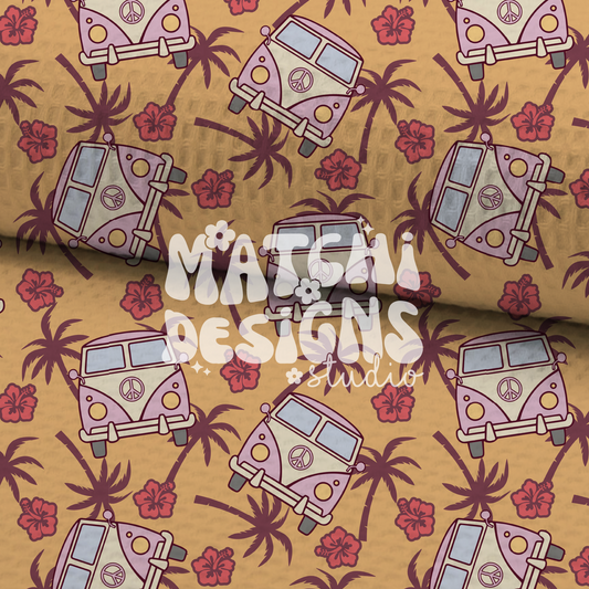 Hippie Summer Seamless Pattern, Groovy Repeat Pattern for Fabric Sublimation