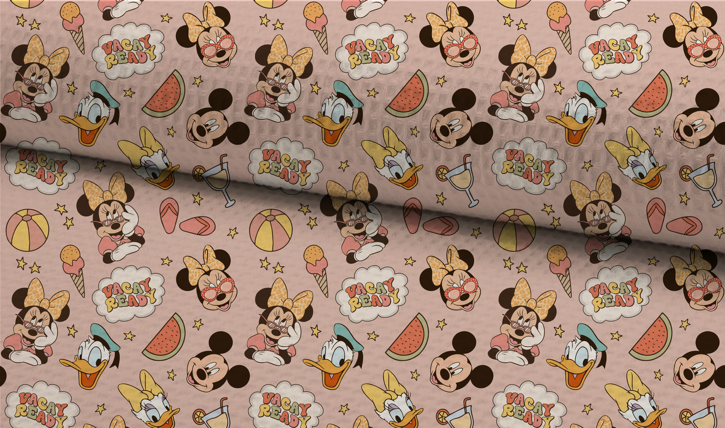 Pink Summer Magical Mouse Seamless Pattern, Repeat Pattern for Fabric Sublimation