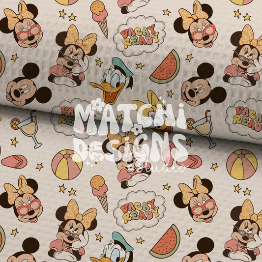 Nude Summer Magical Mouse Seamless Pattern, Repeat Pattern for Fabric Sublimation