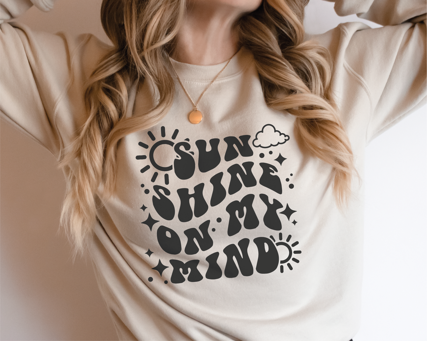 Sunshine On My Mind SVG PNG | Groovy Sublimation | Inspirational | Retro Vintage T shirt Design