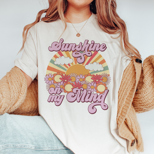 Sunshine On My Mind PNG SVG | Retro Boho Summer Sublimation | Beach T shirt Design