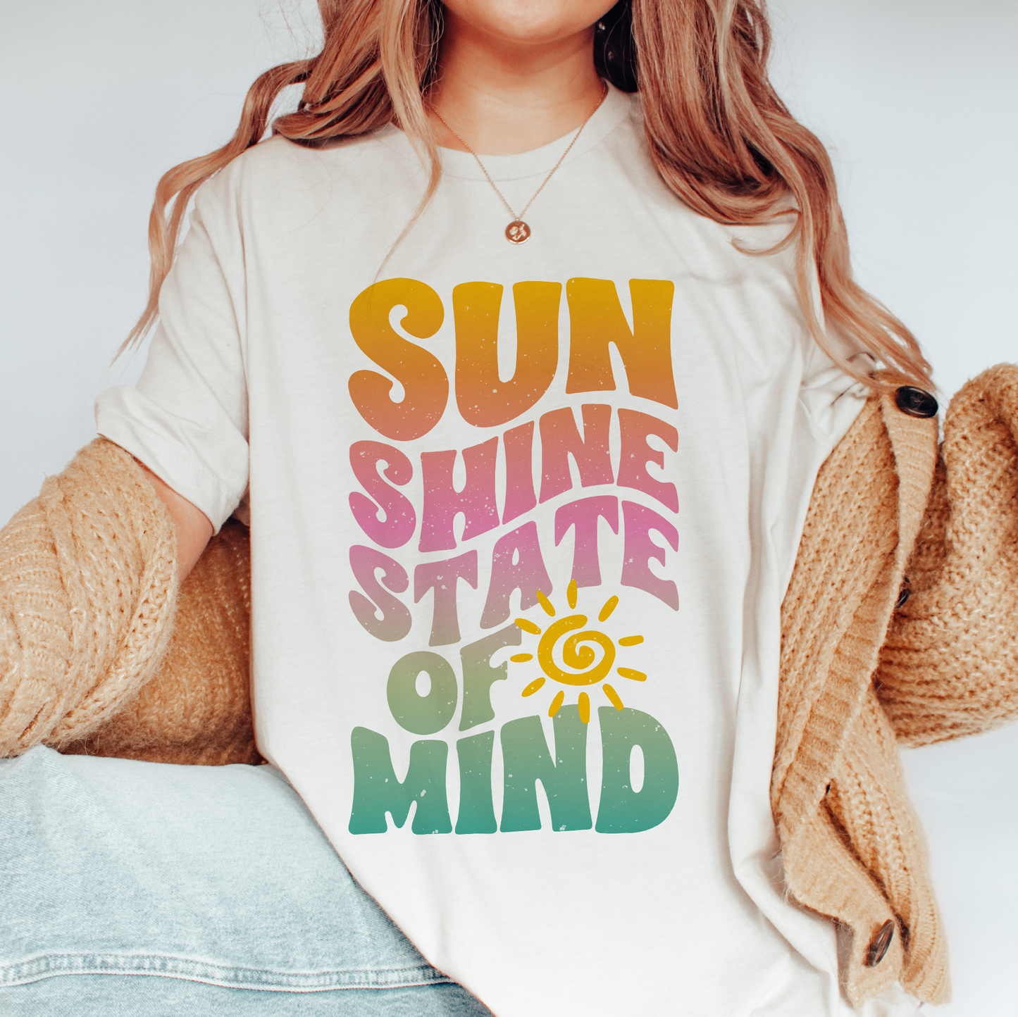 Sunshine State of Mind PNG SVG | Retro Summer Sublimation | Beach T shirt Design