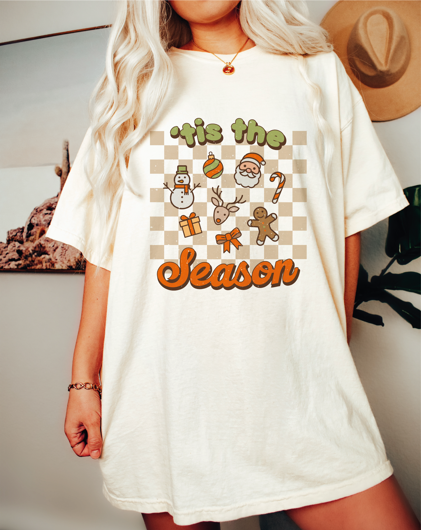 Tis The Season SVG PNG | Christmas Sublimation | Checkered Groovy Christmas | T shirt Design Cut file