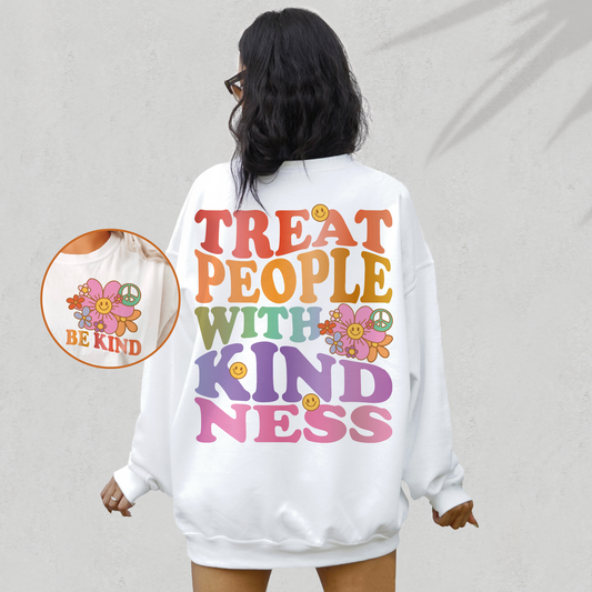 Treat People with Kindness PNG SVG | Be Kind Sublimation | Retro T shirt Design + Pocket