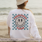 Volleyball Vibes SVG PNG | Checkered Smile Face Sublimation | Volleyball T shirt Design