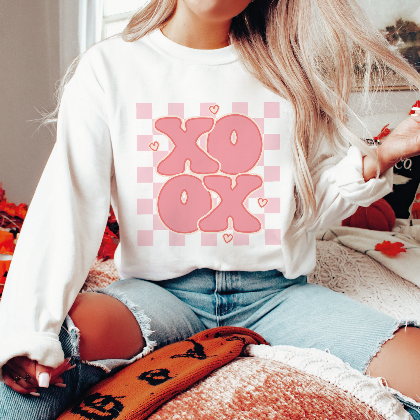 XoXo SVG PNG | Cute Pink Valentines Day Sublimation | Retro Vday T shirt Design