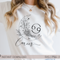 Cancer SVG PNG | Zodiac | Cancer Girl Woman | Floral Moon | T shirt Design Cut file