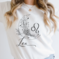 Leo SVG PNG | Zodiac | Leo Girl Woman | Floral Moon | T shirt Design Cut file