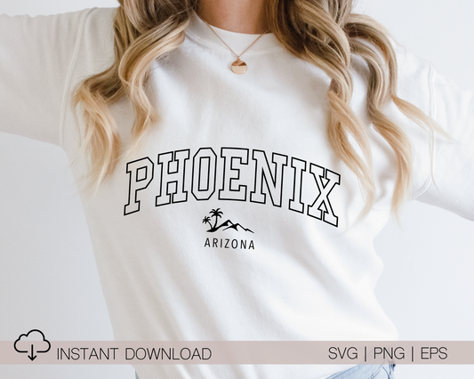 Phoenix Arizona SVG PNG | Arizona State Cut File | Vacation T shirt Design Sublimation