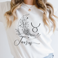 Taurus SVG PNG | Zodiac | Taurus Girl Woman | Floral Moon | T shirt Design Cut file
