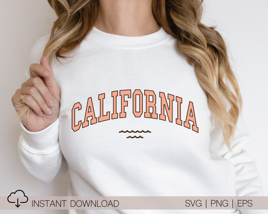California SVG PNG | California State Cut File | Vacation T shirt Design Sublimation