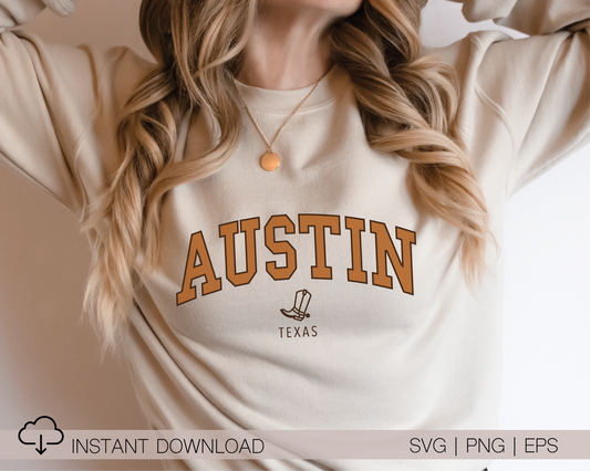 Austin Texas SVG PNG | Texas State Cut File | Vacation T shirt Design Sublimation