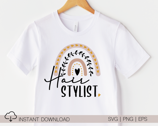 Hair Stylist SVG PNG | Rainbow Sublimation | Hair Dresser | Blowdryer T shirt Design Cut file