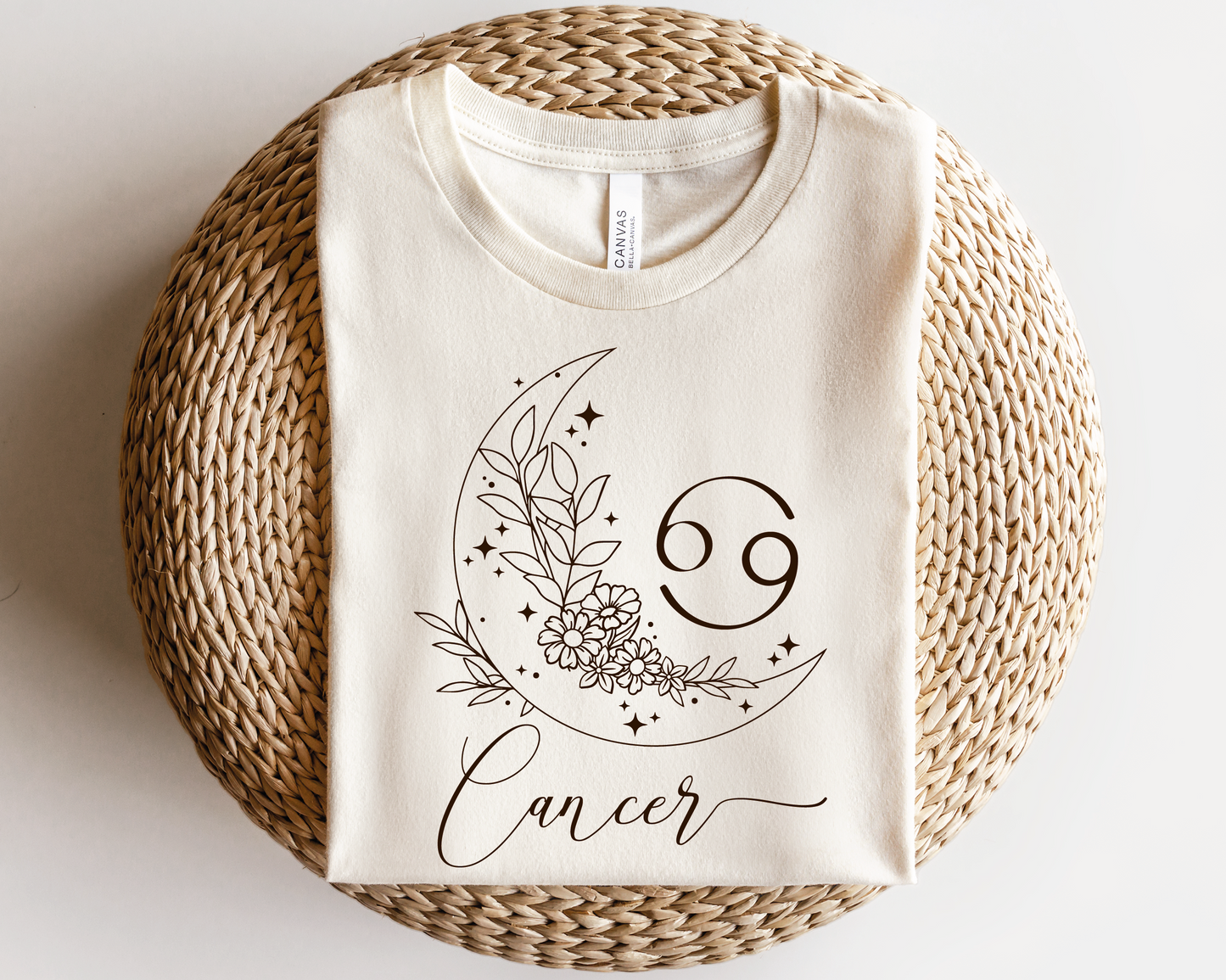 Cancer SVG PNG | Zodiac | Cancer Girl Woman | Floral Moon | T shirt Design Cut file