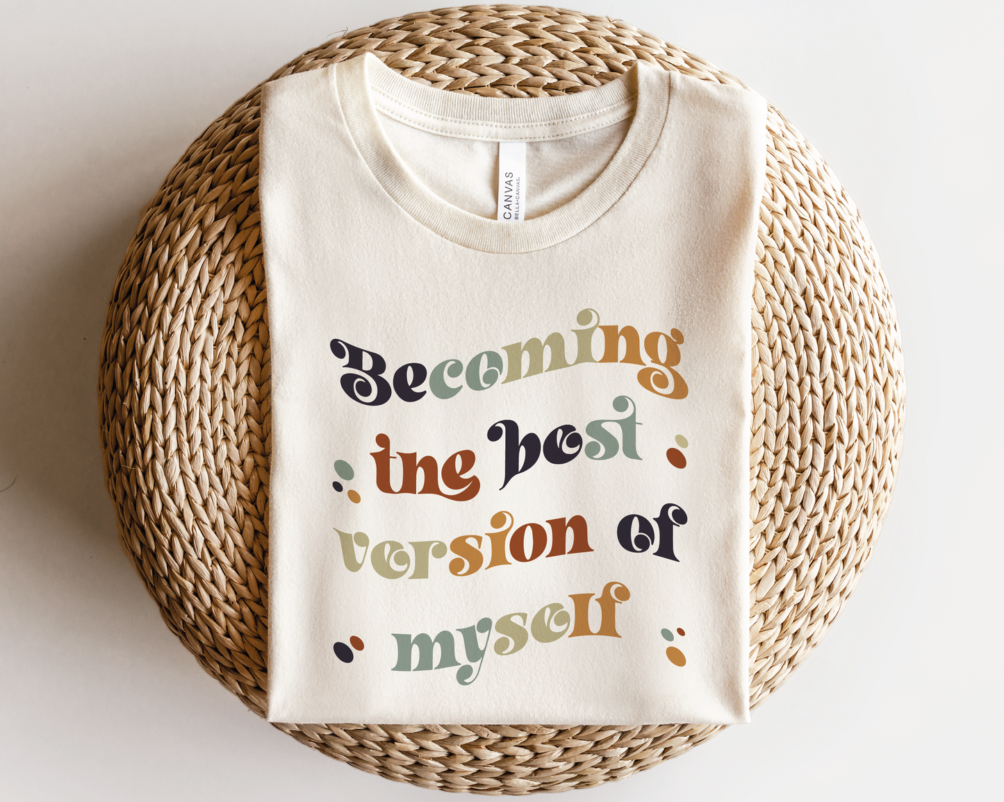 Becoming The Best Version Of Myself SVG PNG | Wavy Letters Sublimation | Inspirational | Retro Vintage T shirt Design
