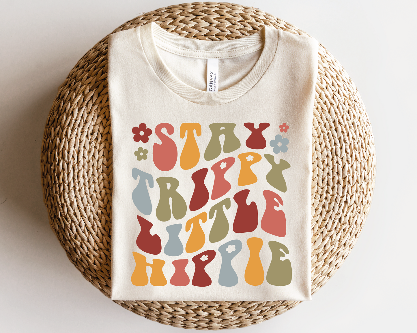 Stay Trippy Little Hippie SVG PNG | Groovy Sublimation | Inspirational | Retro Vintage T shirt Design