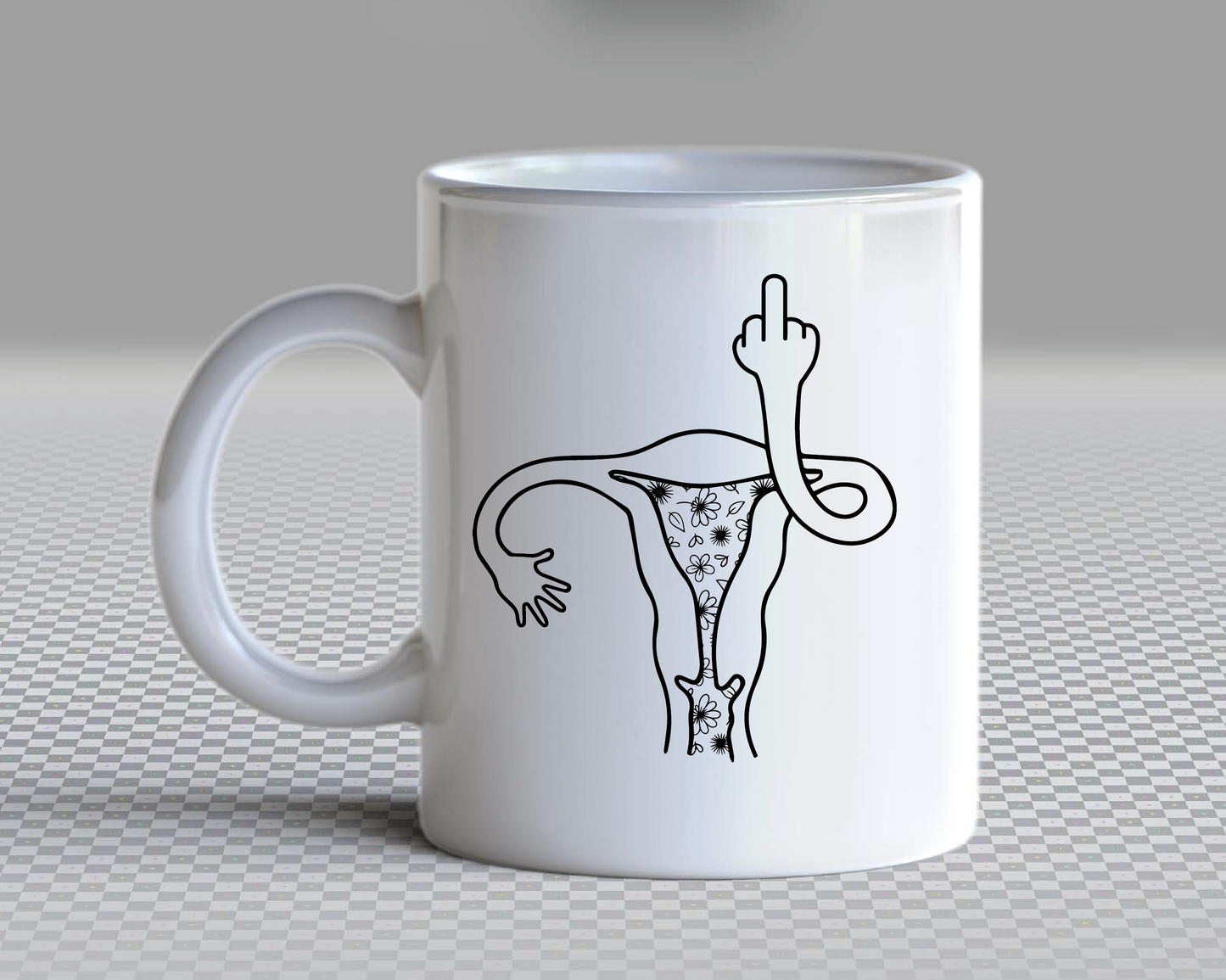 Uterus Finger SVG PNG | Middle Finger | Floral Uterus | Feminist T shirt Design Cut File