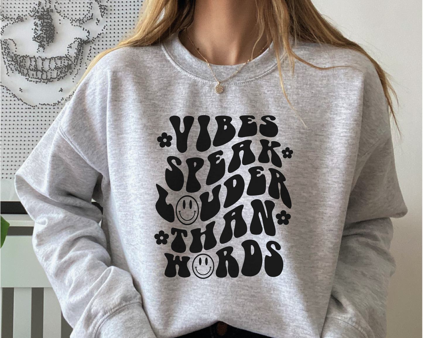 Vibes Speak Louder than Words SVG PNG | Smile Face Sublimation | Good Vibes | Retro Vintage T shirt Design