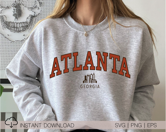 Atlanta Georgia SVG PNG | Georgia State Cut File | Vacation T shirt Design Sublimation
