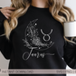 Taurus SVG PNG | Zodiac | Taurus Girl Woman | Floral Moon | T shirt Design Cut file