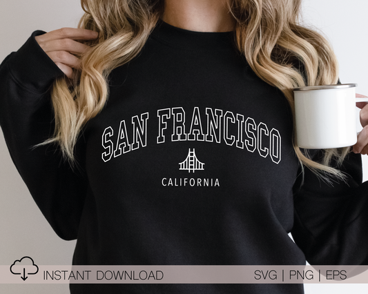 San Francisco California SVG PNG | California Cut File | Vacation T shirt Design Sublimation