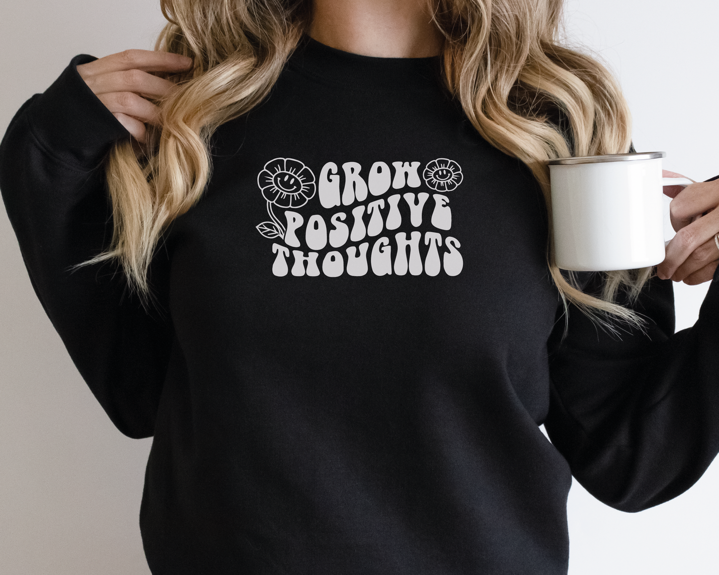 Grow Positive Thoughts You SVG PNG | Flower Smile Face Sublimation | Retro Vintage T shirt Design