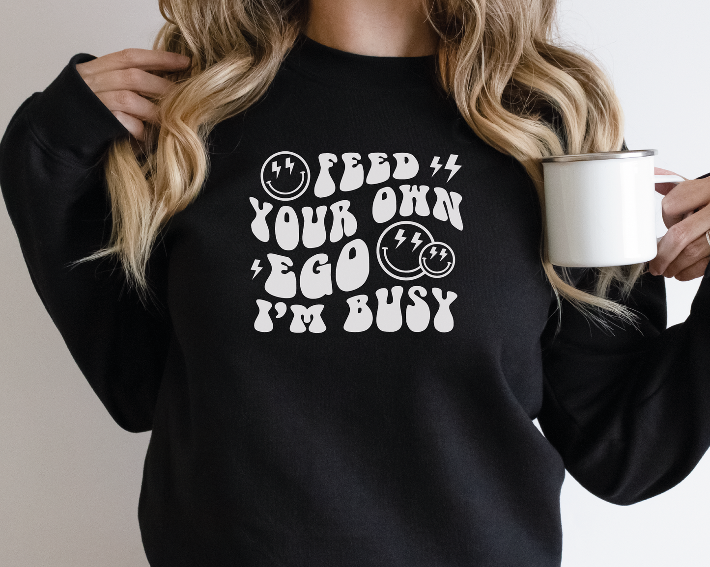 Feed Your Own Ego I'm Busy SVG PNG | Smile Face Sublimation | Sarcastic | Retro Vintage T shirt Design
